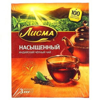 Чай Лисма черный Насыщенный вкус 100пак